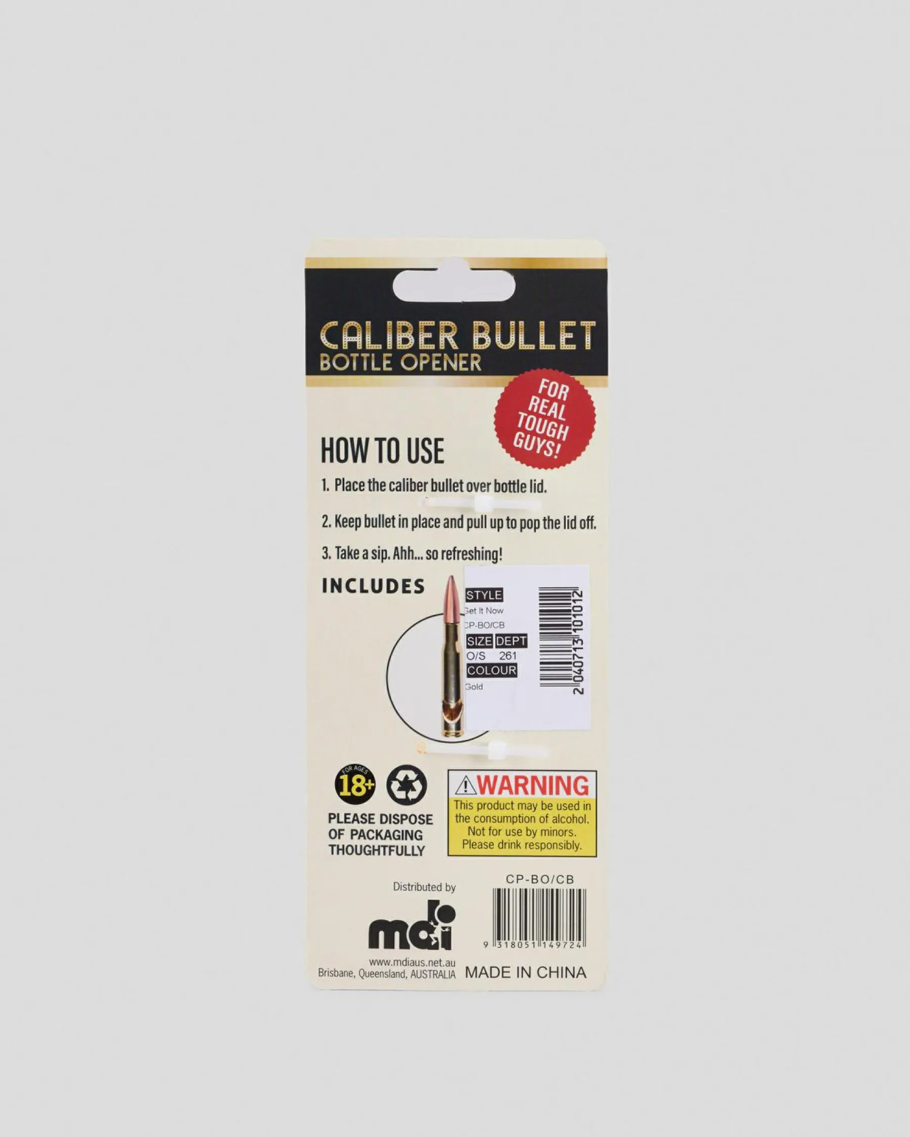 Gifts & Novelty|Bottles & Lunch Boxes*Get It Now 50 Caliber Bullet Bottle Opener Gold