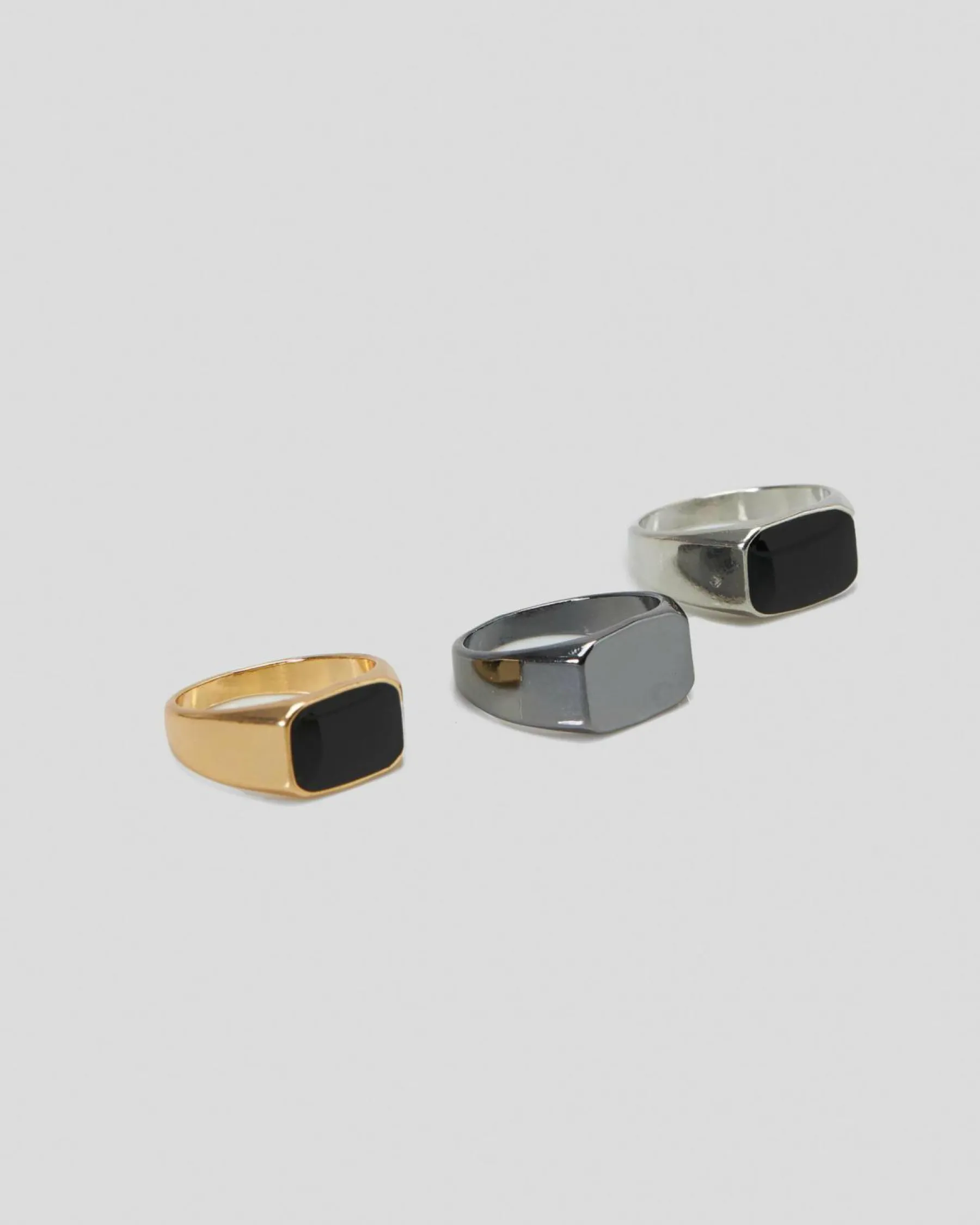 Jewelry*REPUBLIK 3 Pack stone Ring Black