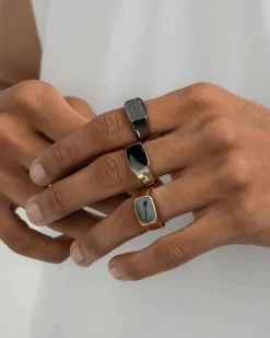Jewelry*REPUBLIK 3 Pack stone Ring Black