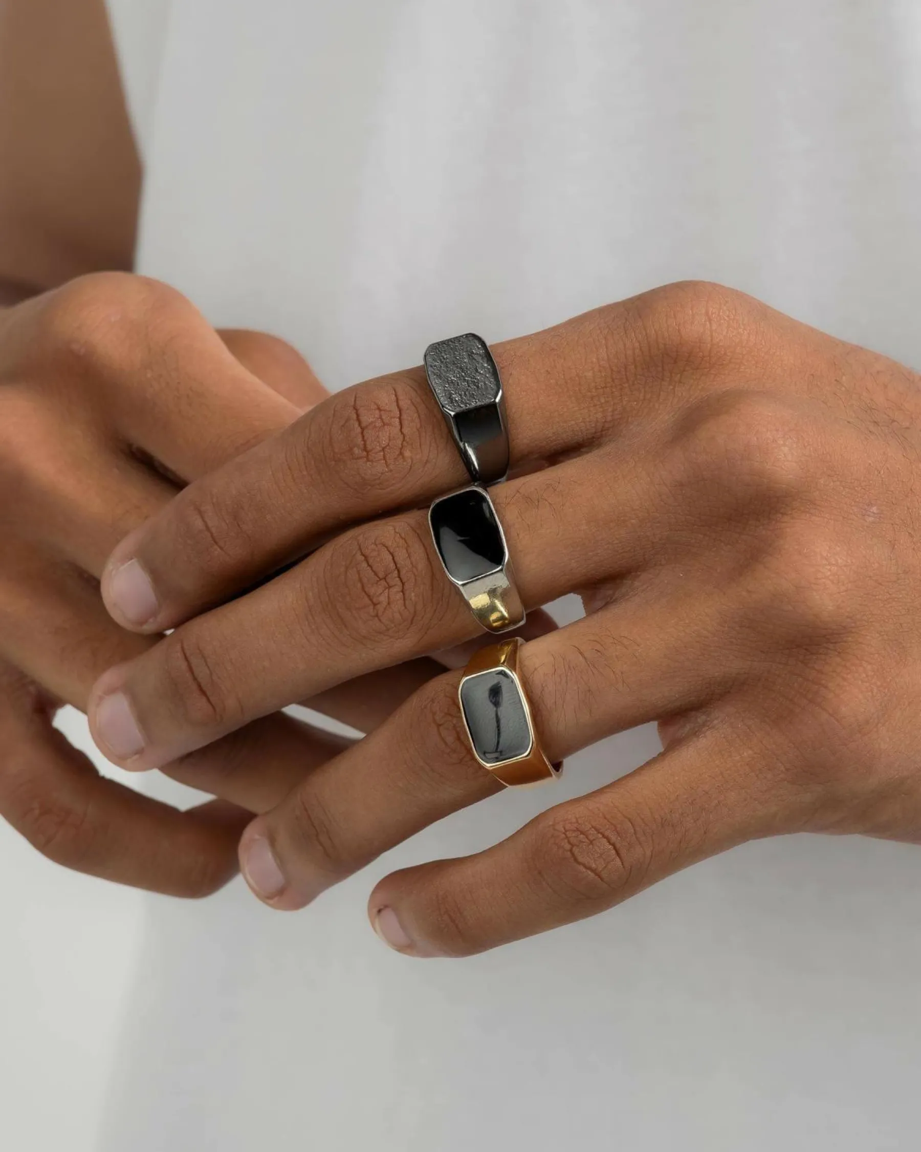 Jewelry*REPUBLIK 3 Pack stone Ring Black