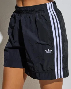 Bottoms*adidas 3 Stripe Woven Ripstop Shorts Black/white