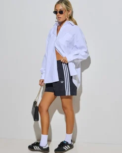 Bottoms*adidas 3 Stripe Woven Ripstop Shorts Black/white