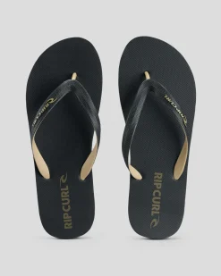 Flip Flops & Sandals*Rip Curl 2 Tone Bloom Open Toe Black/tan