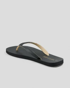 Flip Flops & Sandals*Rip Curl 2 Tone Bloom Open Toe Black/tan
