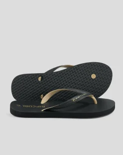 Flip Flops & Sandals*Rip Curl 2 Tone Bloom Open Toe Black/tan