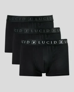 Underwear & Sleepwear*Lucid Absolute Fitted Boxer Shorts 3 Pack Black