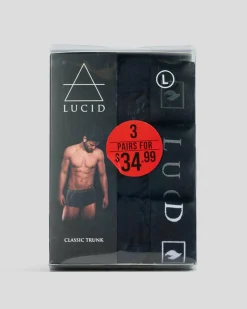Underwear & Sleepwear*Lucid Absolute Fitted Boxer Shorts 3 Pack Black
