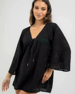Beach Covers & Overswim*Topanga Acacia Beach Cover Black