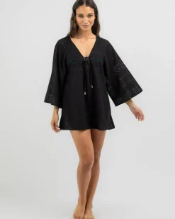 Beach Covers & Overswim*Topanga Acacia Beach Cover Black