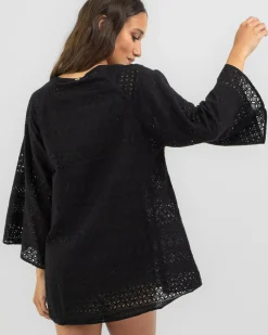 Beach Covers & Overswim*Topanga Acacia Beach Cover Black