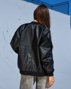 Jackets & Coats*Ava And Ever Ace Faux Leather Jacket Matte Black