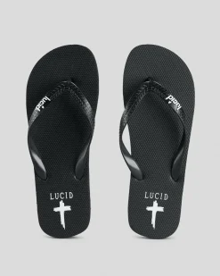 2 For Shoe Deals|Flip Flops & Sandals*Lucid Acquire Thongs Black/white