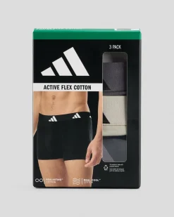 Underwear & Sleepwear*adidas Active Flex Cotton Trunk 3 Pack Assorted