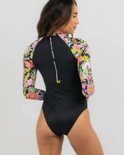 Surf|Wetsuits & Surfsuits*Roxy Active Surfsuit Anthracite Floral Escape