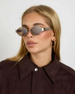 Sunglasses*Indie Eyewear Addison Sunglasses Gold/brown