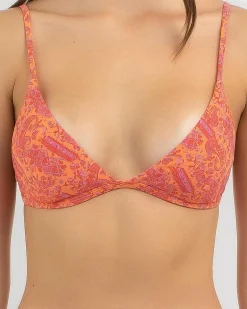 Bikinis*Rhythm Adia Paisley Bralette Bikini Top Orange