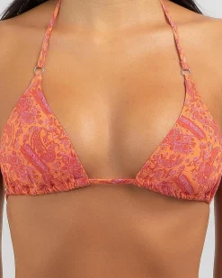 Adia Paisley Slide Triangle Bikini Top Women Bikinis