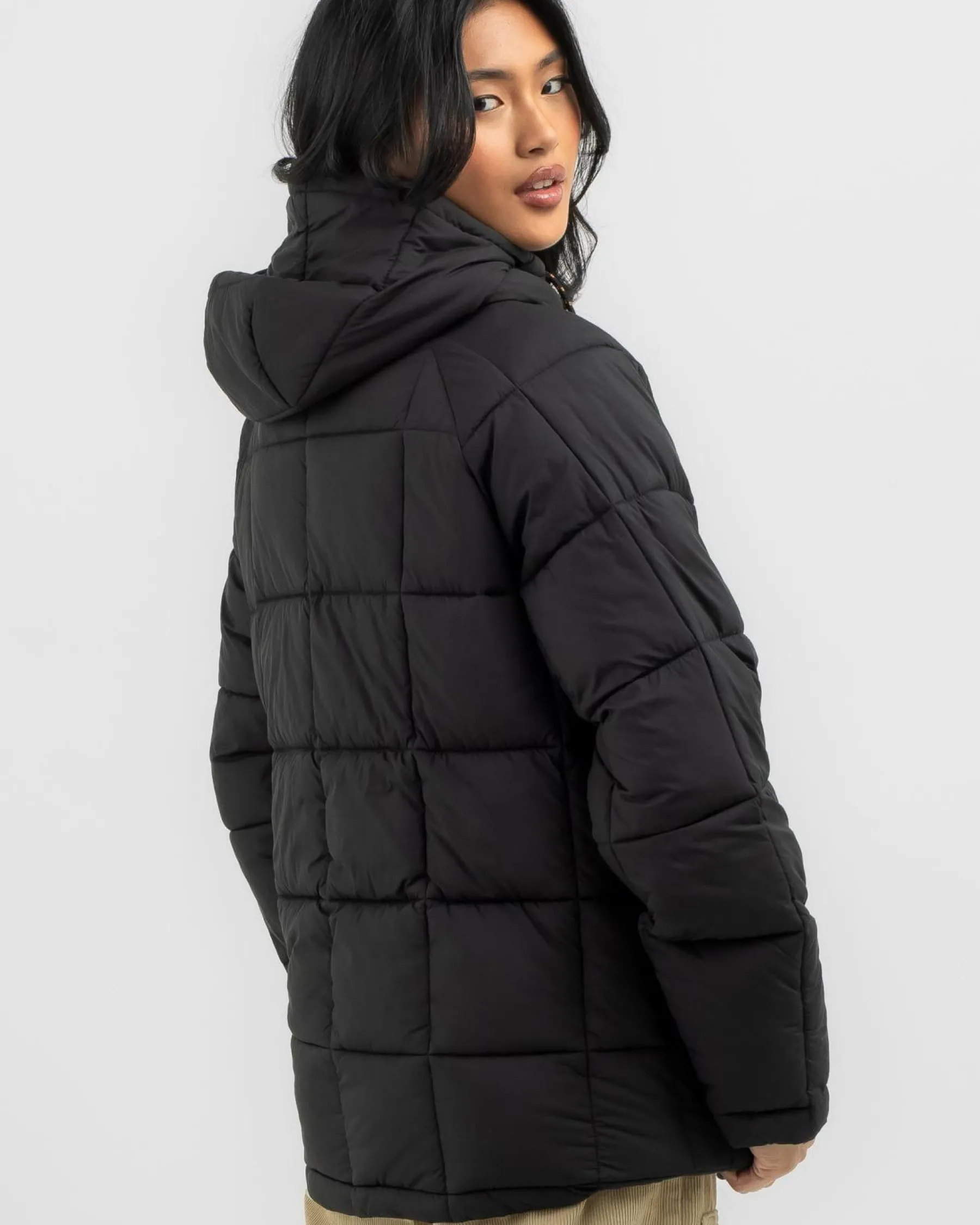 Jackets & Coats*Billabong Adventure Division Venture On Hooded Puffer Jacket Black 1