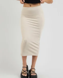 Bottoms*Ava And Ever Afia Midi Skirt Seashell