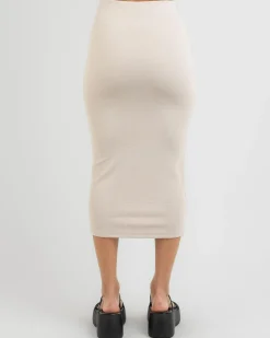 Bottoms*Ava And Ever Afia Midi Skirt Seashell