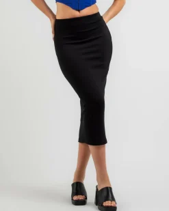 Bottoms*Ava And Ever Afia Midi Skirt Black