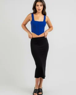 Bottoms*Ava And Ever Afia Midi Skirt Black