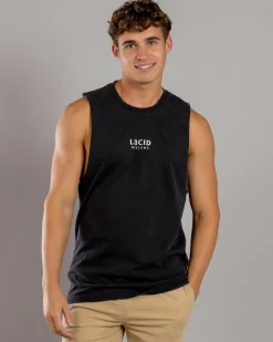 Tops & T-Shirts*Lucid Aglow Muscle Tank Black Acid