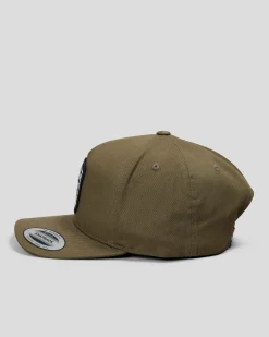 Headwear*The Mad Hueys Ahoy Fkrs Shield Snapback Cap Olive