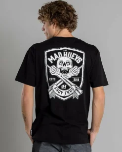 Tops & T-Shirts*The Mad Hueys Ahoy Fkrs Shield T-Shirt Black