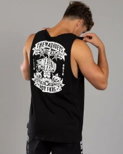 Tops & T-Shirts*The Mad Hueys Ahoy Fkrs Storm Singlet Tank Black