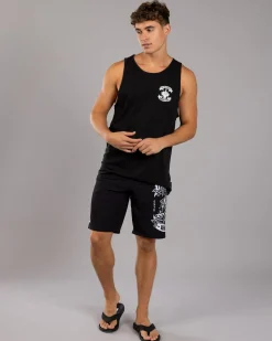 Tops & T-Shirts*The Mad Hueys Ahoy Fkrs Storm Singlet Tank Black