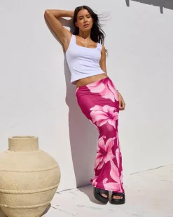 Bottoms*Ava And Ever Alani Maxi Skirt Pink/pink Floral