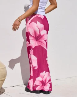 Bottoms*Ava And Ever Alani Maxi Skirt Pink/pink Floral