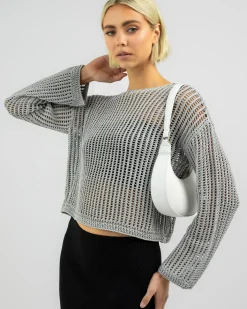 Tops*Ava And Ever Alexa Crochet Long Sleeve Top Cement