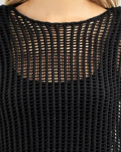 Tops*Ava And Ever Alexa Crochet Long Sleeve Top Black
