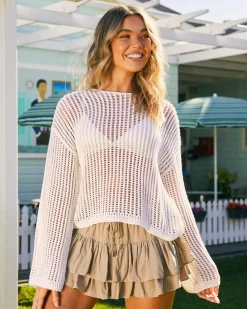 Best Alexa Crochet Long Sleeve Top Women Tops