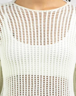 Best Alexa Crochet Long Sleeve Top Women Tops