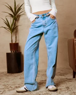 Denim|Bottoms*DESU Alice Straight Leg Jeans Mid Blue