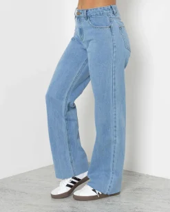 Denim|Bottoms*DESU Alice Straight Leg Jeans Mid Blue