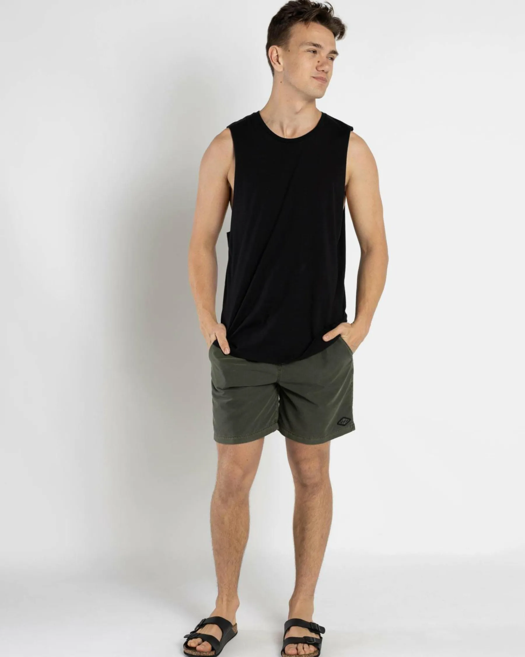 Board Shorts|Shorts & Bottoms*Billabong All Day Overdye Layback Board Shorts Dark Military