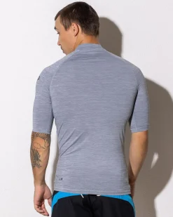 Rashies*Quiksilver All Time Short Sleeve Rash Vest Quarry Heather