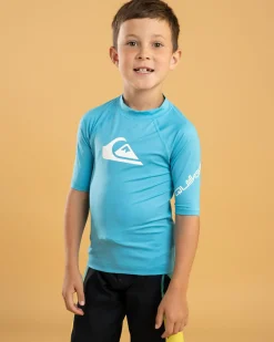 Rashies|Toddlers*Quiksilver All Time Toddler's Short Sleeve Rash Vest Horizon Blue