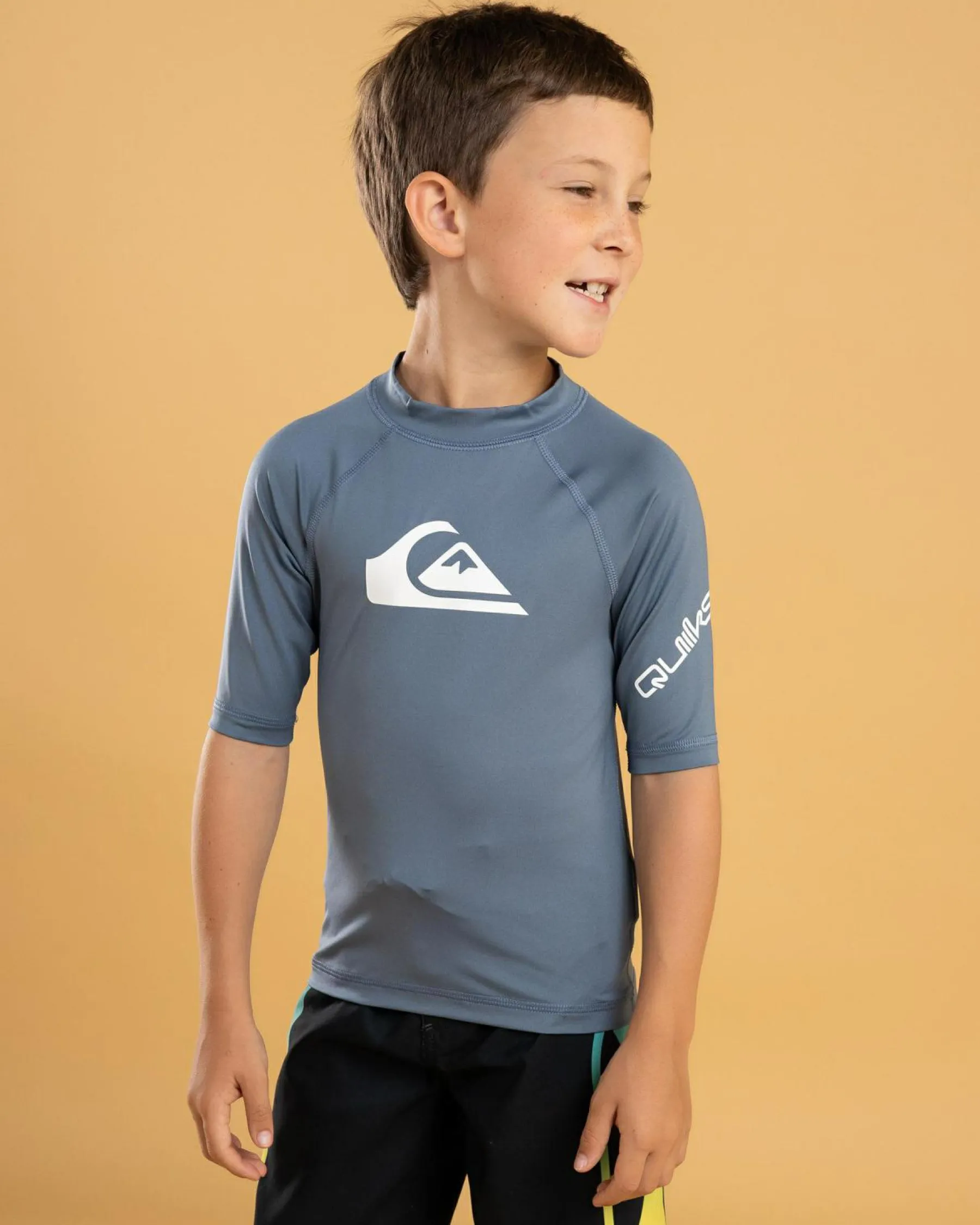 Rashies|Toddlers*Quiksilver All Time Toddler's Short Sleeve Rash Vest China Blue