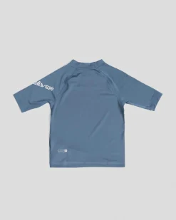 Rashies|Toddlers*Quiksilver All Time Toddler's Short Sleeve Rash Vest China Blue