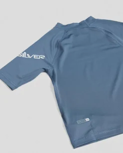 Rashies|Toddlers*Quiksilver All Time Toddler's Short Sleeve Rash Vest China Blue