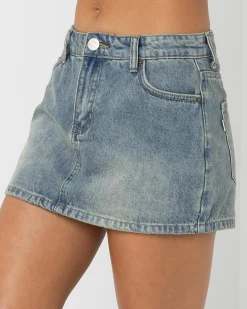 New Allegra Denim Skort Women Bottoms