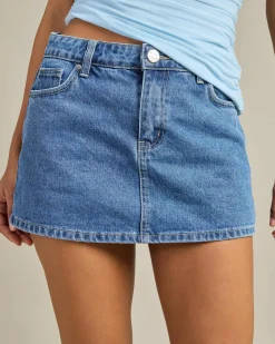 Bottoms*DESU Allegra Denim Skort Dark Blue