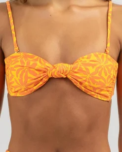 Bikinis*Rhythm Allegra Knot Bandeau Bikini Top Orange
