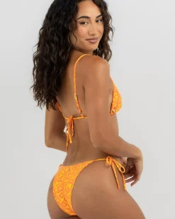 Bikinis*Rhythm Allegra Tie Side High Cut Bikini Bottom Orange