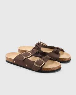 Sandals*Ava And Ever Allie Plait Slide Sandals Espresso